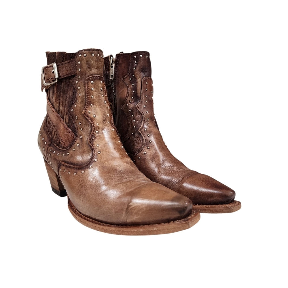 FREEBIRD STRAPPY STUDDED MORGAN ANKLE BOOTS